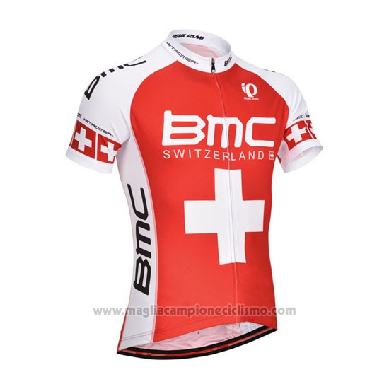2014 Abbigliamento Ciclismo BMC Campione Svizzera Arancione e Bianco Manica Corta e Salopette